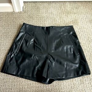 Zara Black Faux Leather Shorts (with tags)
